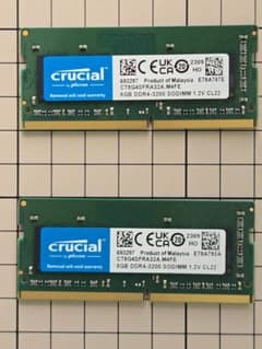 crucial 8G DDR4-3200 SODIMM 1R ×2（中古16G） - メルカリ