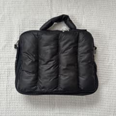 calin】 カラン キルティング マザーズバッグ ポーチ ブラック 実物