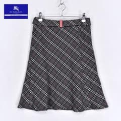 バーバリー ブルーレーベル ノバチェック スカート ロゴプレート 36