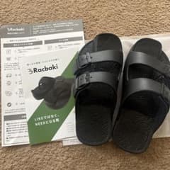 Racbaki ラクバキ イージーサンダル ラップ レディースS♡ブラック