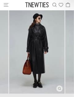 黒幕の登場 ダブルブレストフェイクレザーコート tnewties - メルカリ