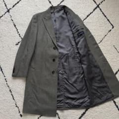 極上カシミヤ混 ニューヨーカー チェスターコート グレー Lサイズ