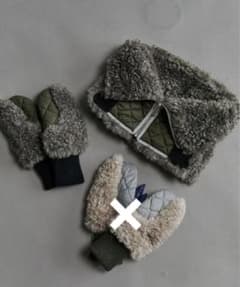 UN3D. FABRIC MIX MITTENS , NECK WARMAR - メルカリ