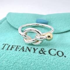極美品 オールドティファニー ラブノット コンビ 12.5号 シルバー k18
