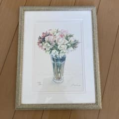 橋本不二子 絵画 水彩画 サイン入り 額縁入り - メルカリ