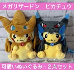 メガリザードン XY ピカチュウ ぬいぐるみ ポンチョを着たピカチュウ
