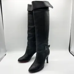 銀座ダイアナ 本革 ロングブーツ UL 人気完売モデル 黒 24.5 美脚