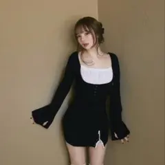 andmary Karen knit set mini dress F - メルカリ