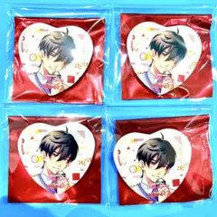 ときメモ GS ラウンドワン ラウワン ハート型 缶バッジ 4点セット 風真