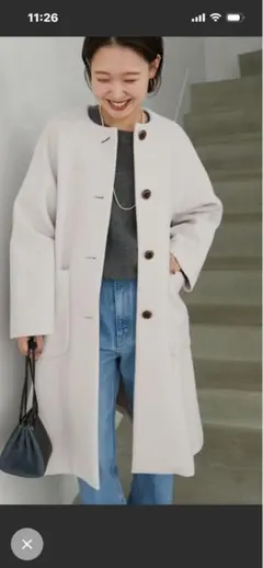 2026年最新】slobe iena スイビダブルクロスノーカラーダブル前コート