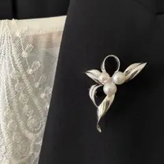 MIKIMOTO ミキモト パールブローチ ピンクホワイト 愛子さま リボン