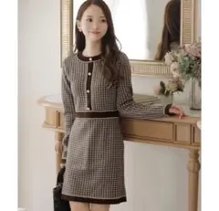 ミシェルマカロン チェックドッキングワンピース - メルカリ