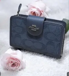 2026年最新】coach 財布 二つ折り ブルーの人気アイテム - メルカリ