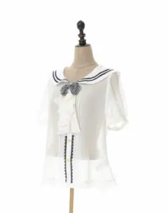 axes femme ビスチェ フリルブラウス レース 編み上げリボン リズリサ