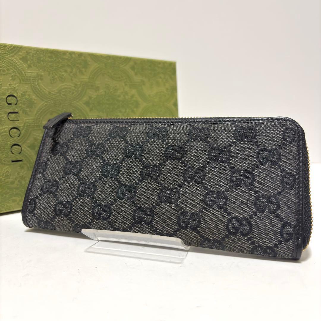 453✨美品✨GUCCI グッチ 長財布 GGキャンバス L字ファスナー デニム GUCCI（グッチ） 財布 ラウンドファスナー長財布 レディース GGデニム