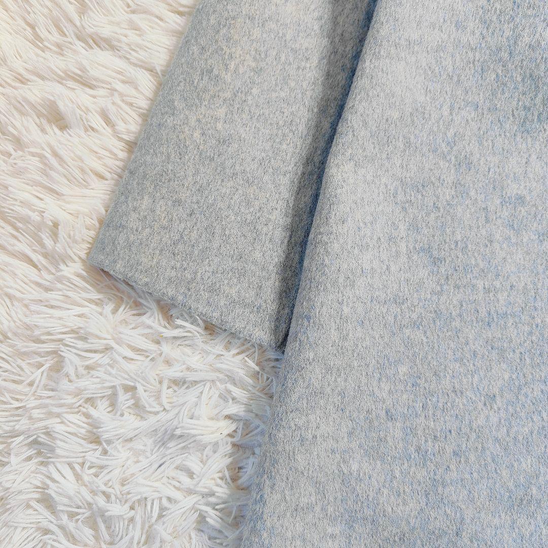 8万✨セオリー カシミヤ混 ノーカラーダブルフェイスロングコート