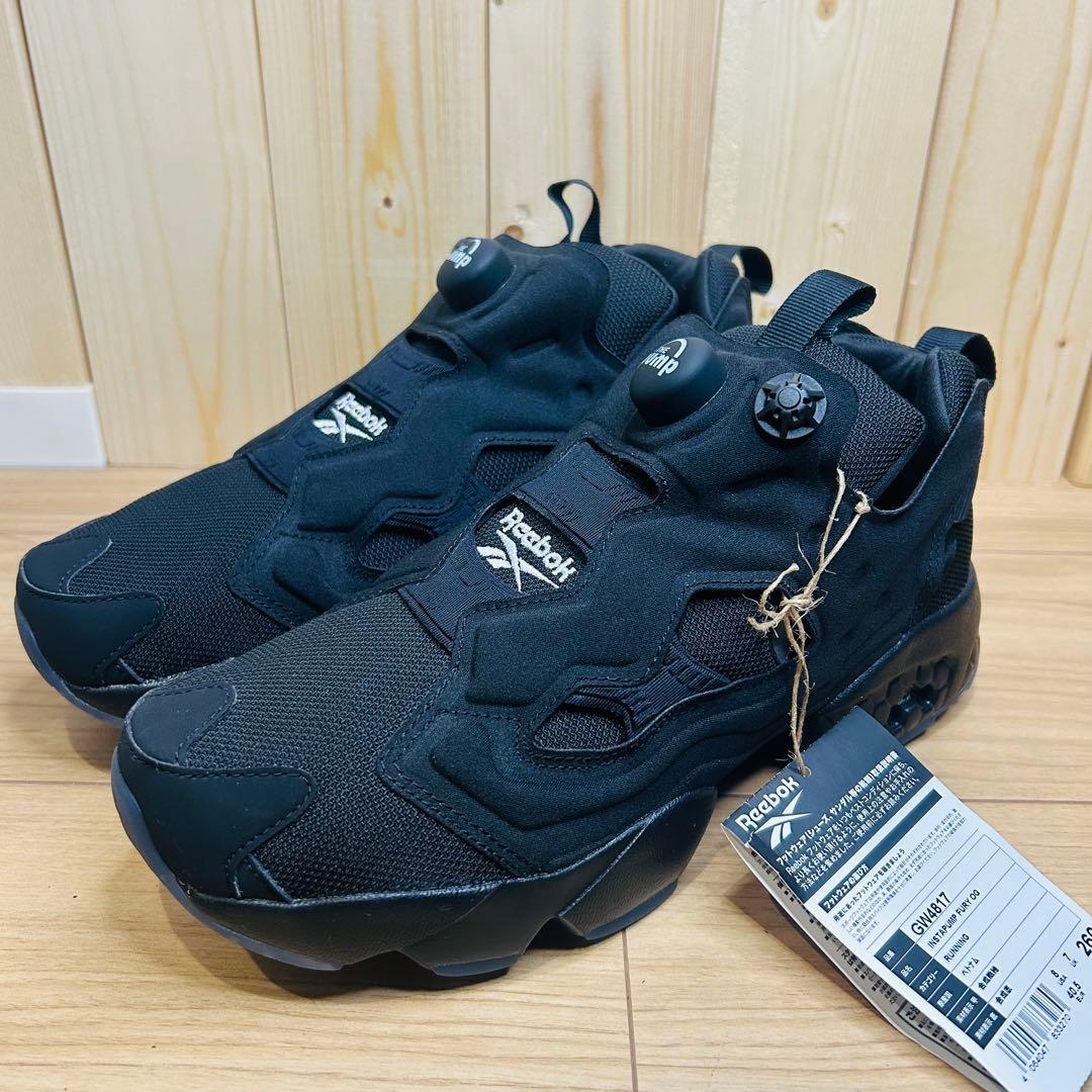 【新品】Reebok インスタポンプフューリー OG 26cm オールブラック Reebok オールブラック＆ホワイトのインスタポンプフューリー発売