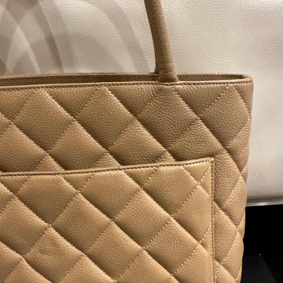 《正規品》CHANEL 復刻トート　ベージュ　ゴールド金具　キャビアスキン