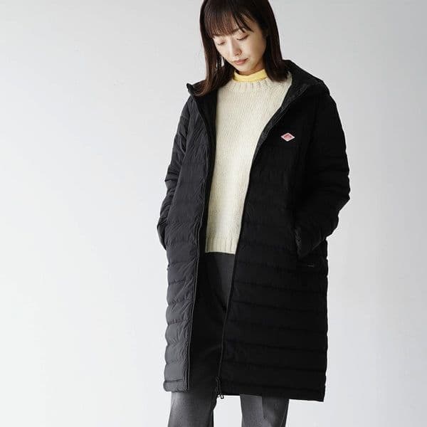 2184 Danton ダントン ミドル ダウン ロング コート ブラック S - メルカリ