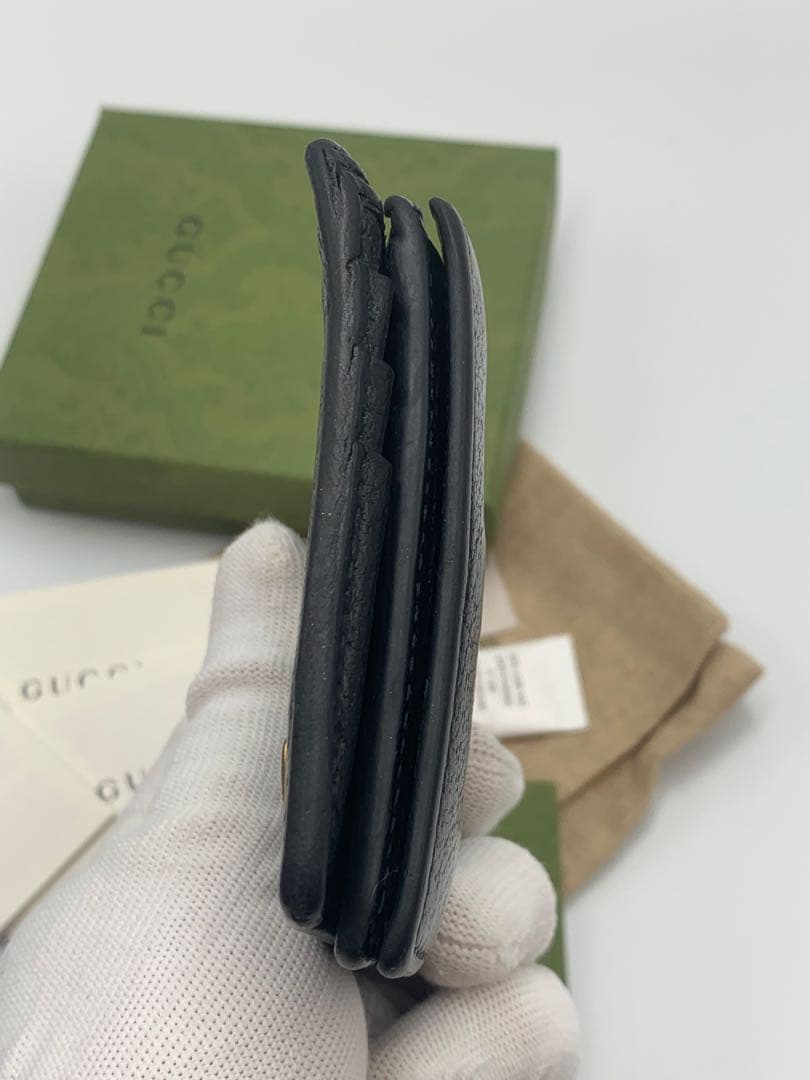 グッチ 二つ折り財布 小銭入れ コインケース マーモント ブラック P55