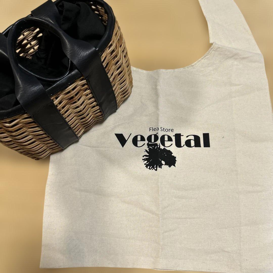 FleaStoreVegetal カゴバッグ レザー黒 巾着 美品 - メルカリ