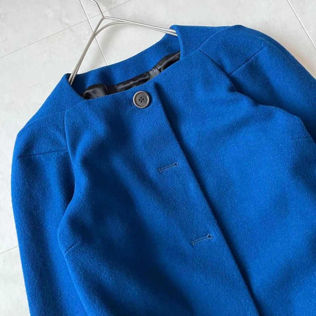 美品✨ドリスヴァンノッテン ノーカラージャケットロイヤルブルー