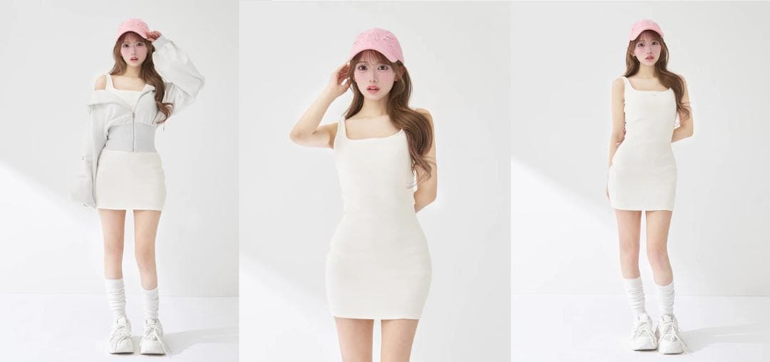 ダーリッチ darich シェイプリブカットミニワンピース ホワイト FREE