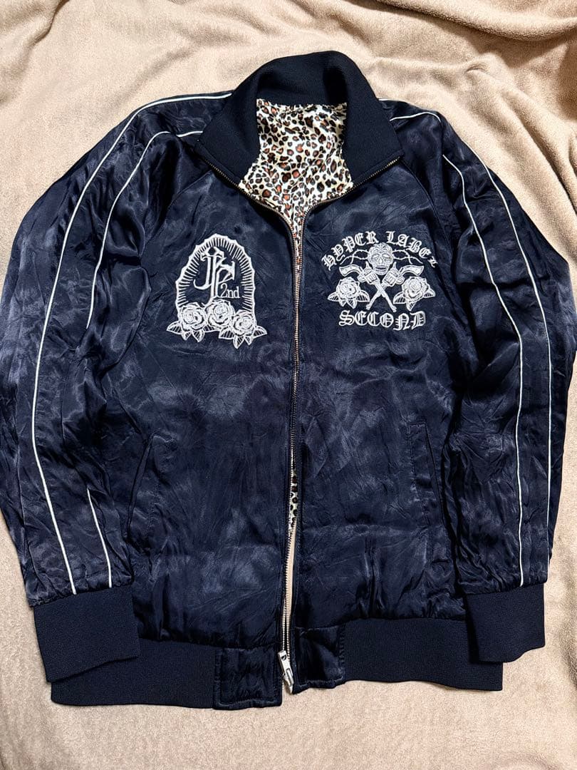 美品 2面用 JUNKY 日本スカジャン unisex レーヨン マリア バラ