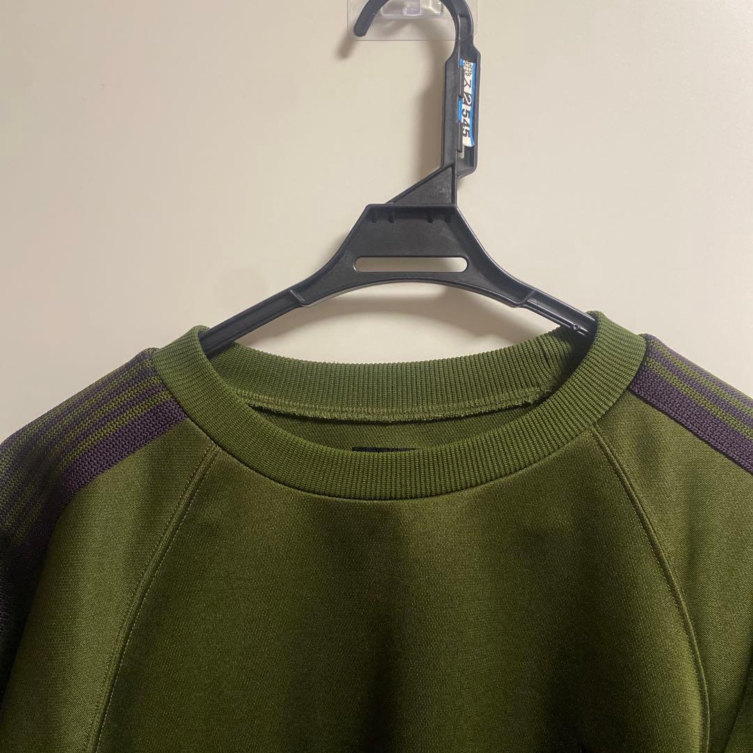 Needles パピヨン刺繍 サイドライン クルーネックスウェット オリーブ