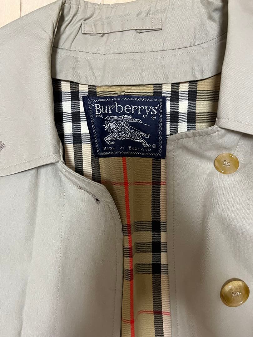 【美品】Burberrys 英国製 バーバリー ステンカラーコート　トレンチ ビンテージ 英国製 Burberry's バーバリー ステンカラーコート バルマ