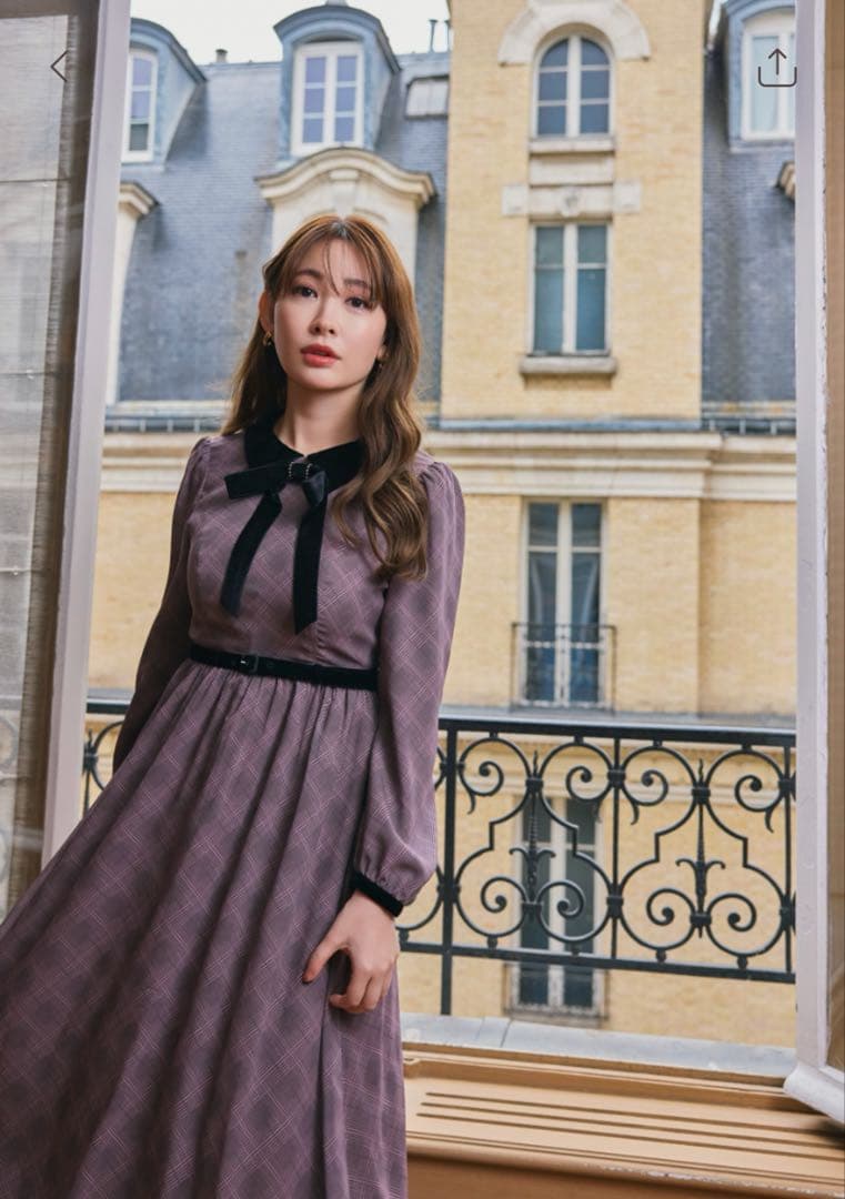 herlipto Bristol Plaid Ribbon Dress Mサイズ Bristol Plaid Ribbon Dress