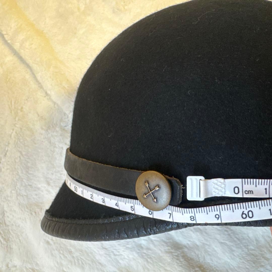 希少⭐︎KAPITAL 黒のウールフェルトハット ジョッキー帽