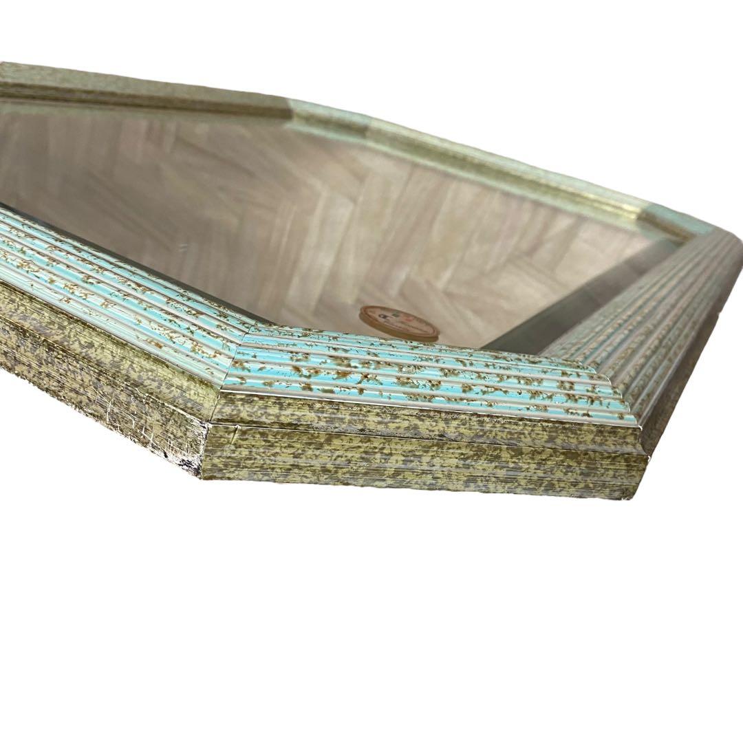 美品】トスカーナイタリア製 八角形ウォールミラー鏡姿見ヴィンテージ