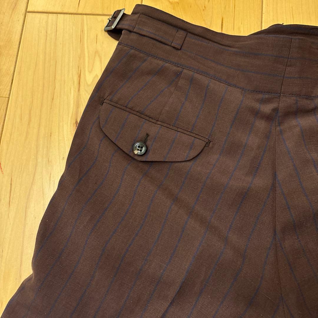 定価250000円】サルトリオ 本切羽 ボルドーストライプ青 ダブルスーツ