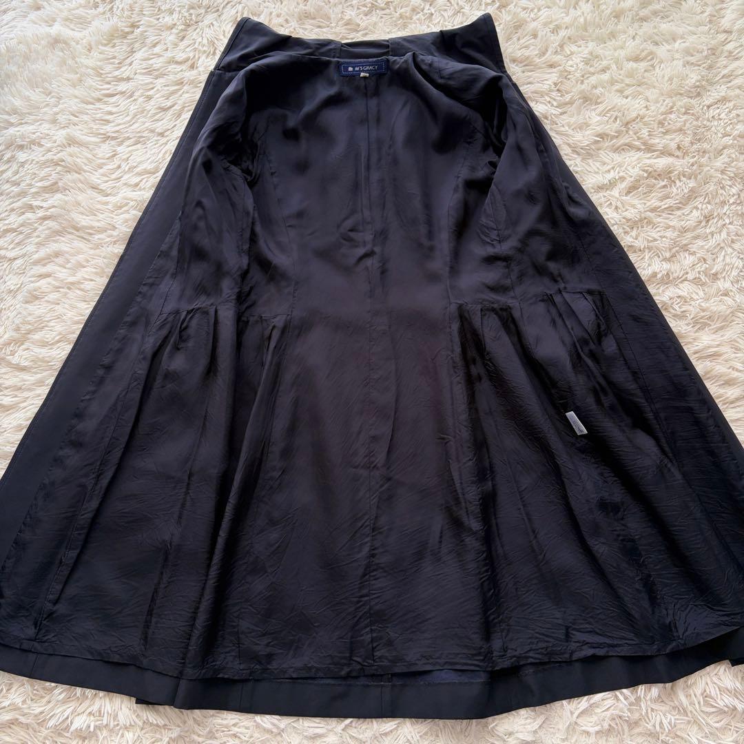 訳アリ格安✨】M'S GRACYスプリングコート フリル フード ナイロン 紺