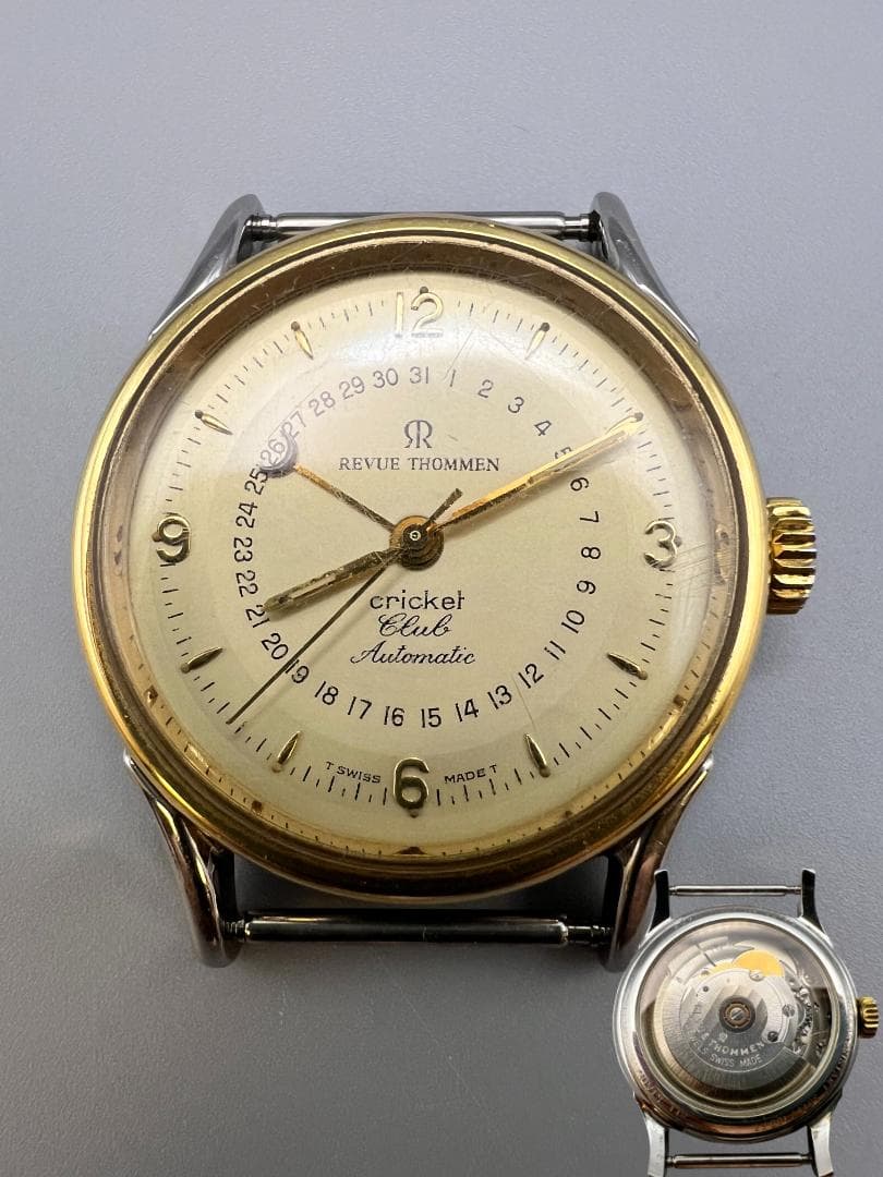 悠真レビュートーメン　REVUE THOMMEN　クリケットクラブ 自動巻 REVUE THOMMEN - 本物 極上品 レビュートーメン 機械式手巻アラーム