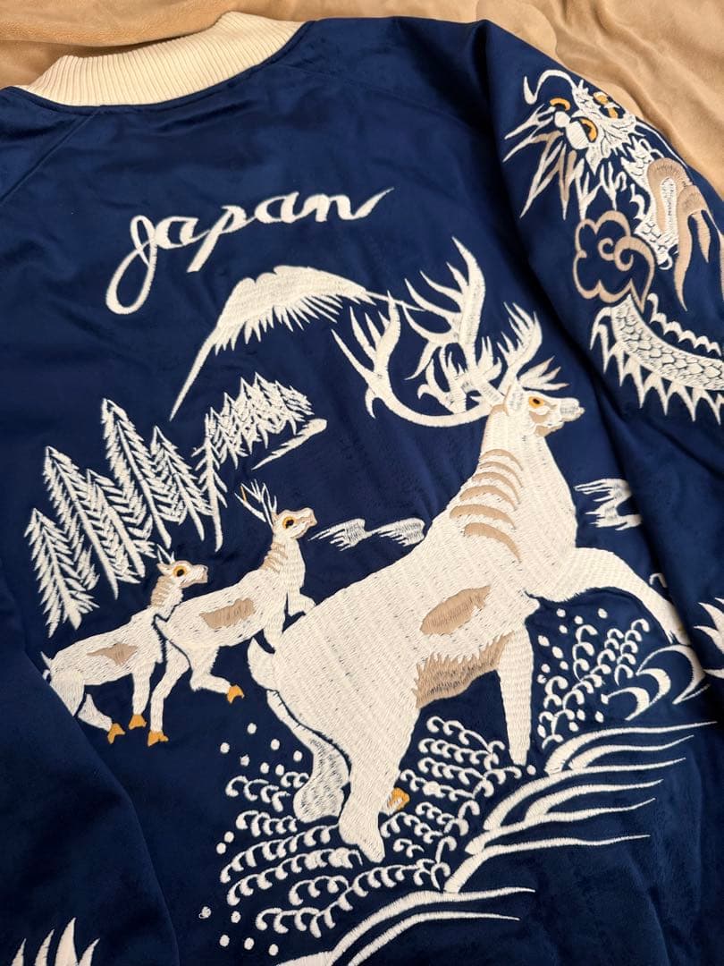 未使用 別珍 HOUSTON 鹿 龍 日本限定 スカジャン vintage - メルカリ