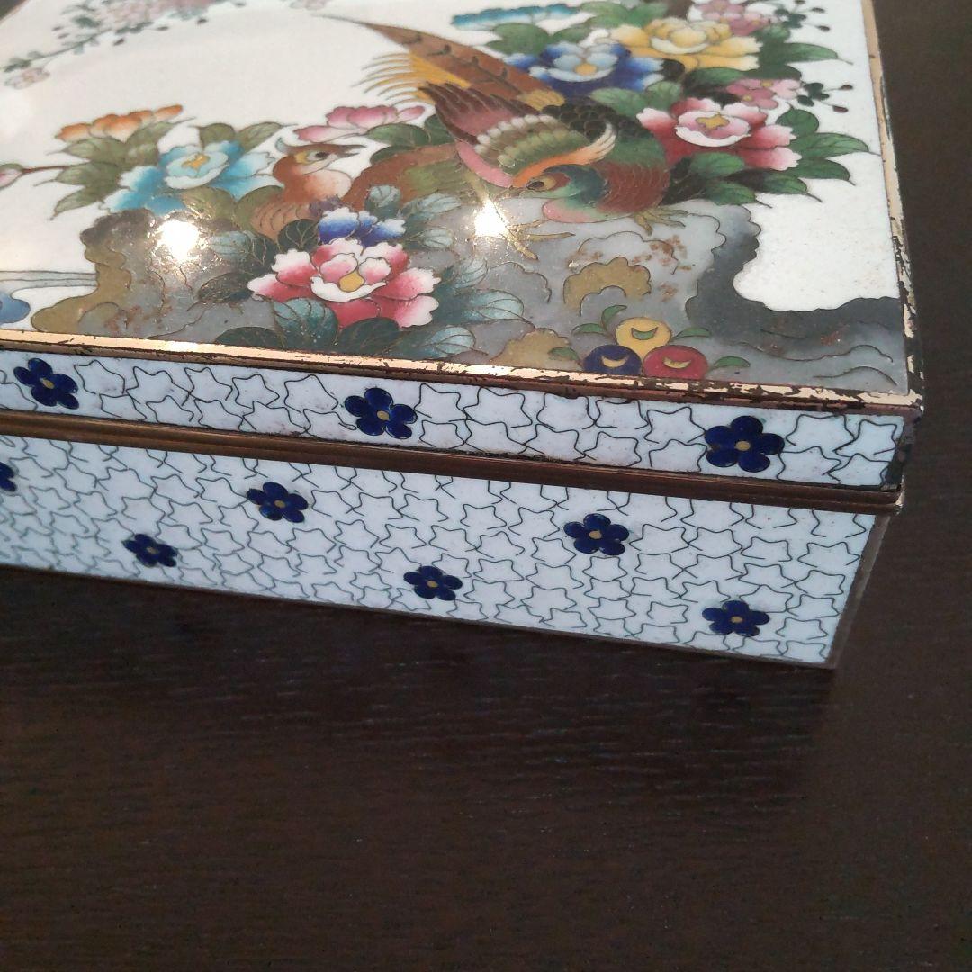 七宝焼 煙草入れ 古美術 アンティーク 花鳥模様 たばこケース 小物入れ