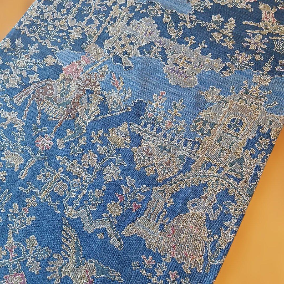 メルヘンなブルーの袋帯(青・六通) - メルカリ