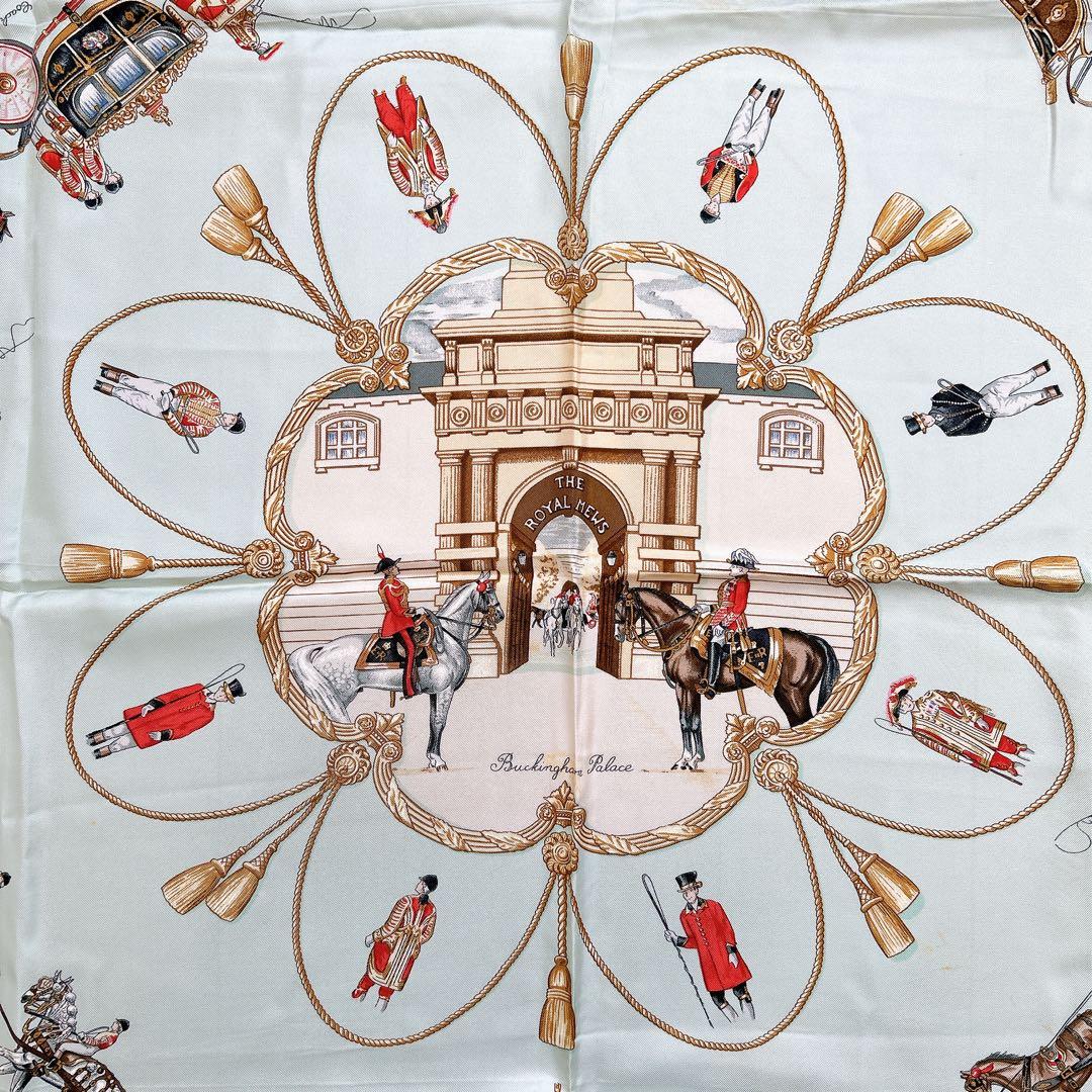 エルメス カレ90・THE ROYAL MEWS(王室の馬小屋)ライトグリーン - メルカリ