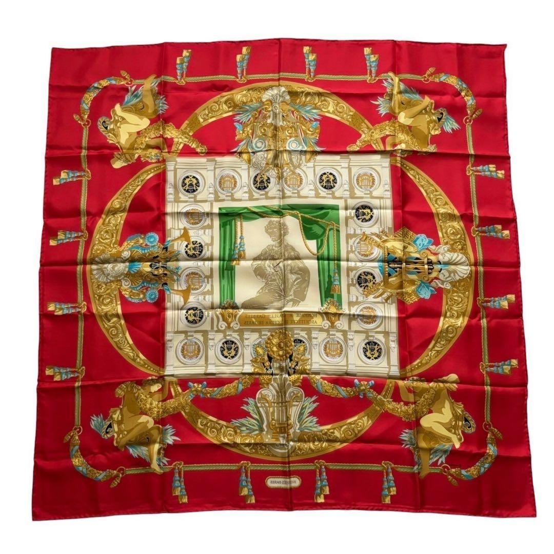 HERMES エルメス スカーフ 赤 金 マルチカラー 大判 カレ90 - メルカリ