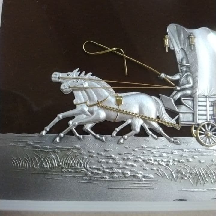 貴金属工芸品レリーフ “幌馬車” 武比古 純銀製 - メルカリ