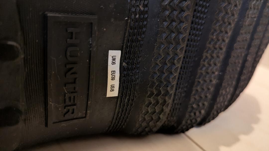 HUNTER ブラック ロングブーツ UK6 25cm 長靴 着用1回 - メルカリ