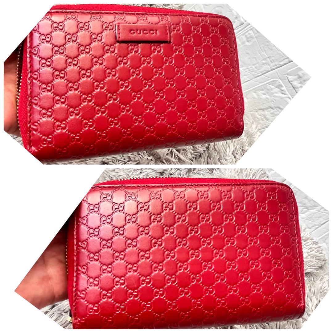 極美品✨GUCCI マイクロシマ マキシサイズ 財布 ラウンドジップ レッド