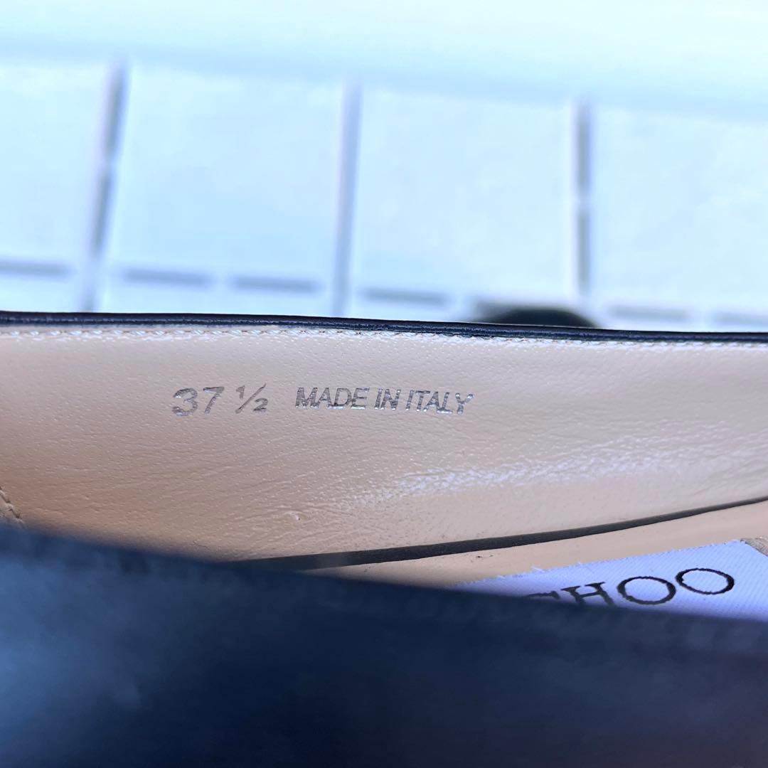 訳あり 37.5 JIMMY CHOO フラット パンプス ぺたんこ 24.5