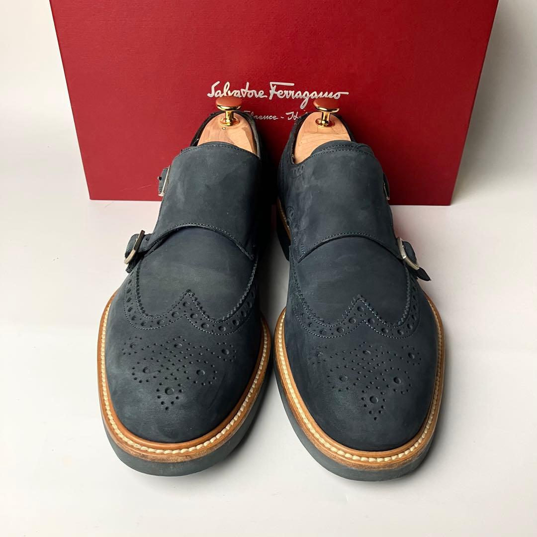 良品】Salvatore Ferragamo ダブルモンク ドレスシューズ 9 - メルカリ