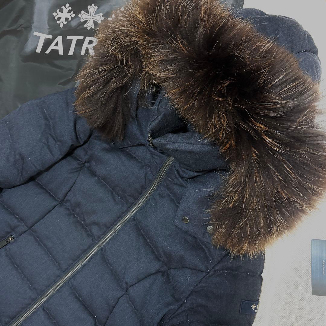 TATRAS ロングダウンコート セラミカ ネイビー ラクーンファー 3way