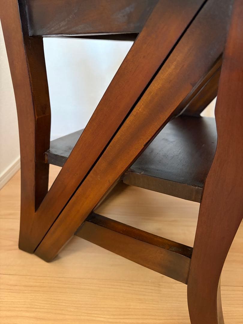 レア☆ヴィンテージ マホガニー 無垢材 ステップ チェア 踏み台 木製