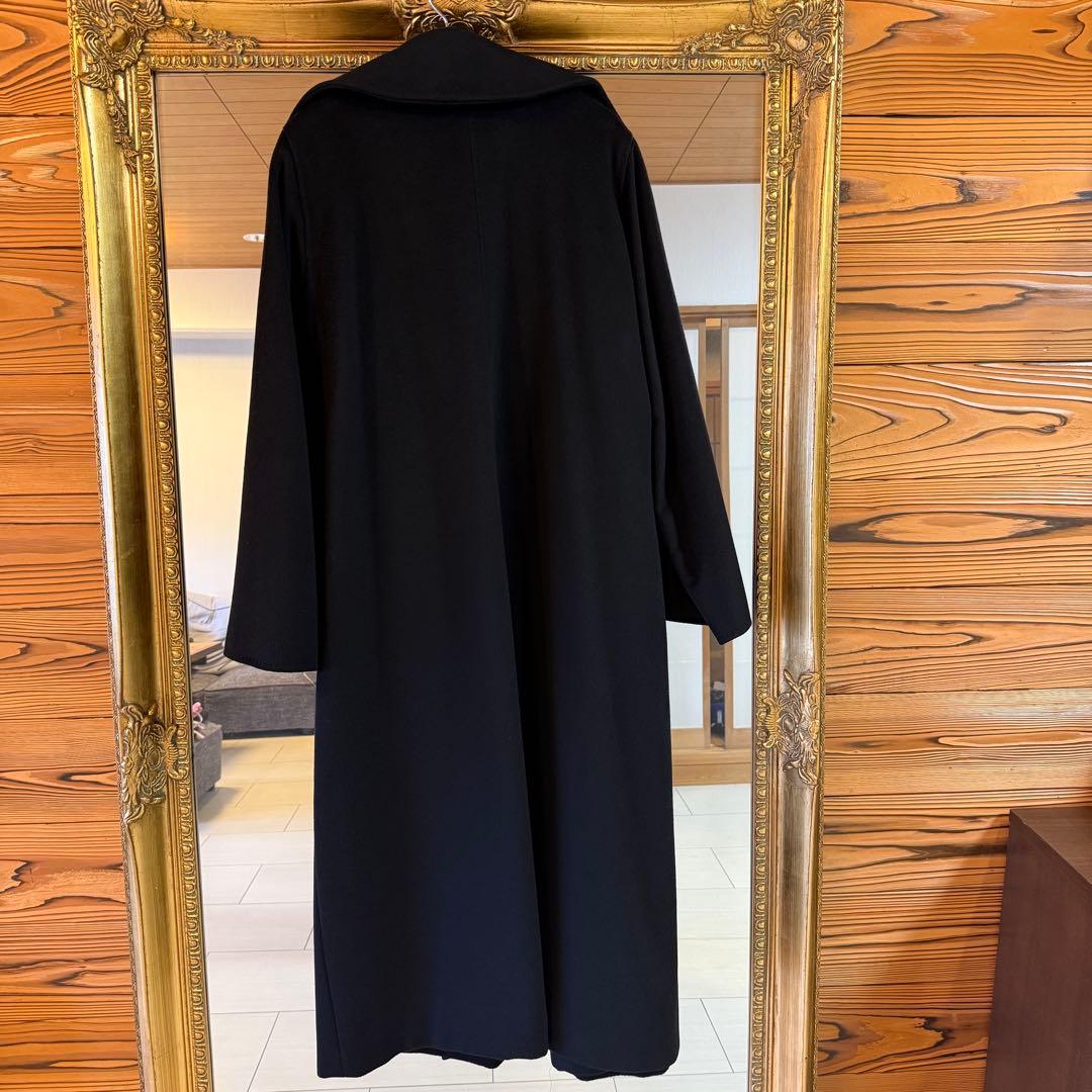 MaxMaraマックスマーラ☆カシミヤ100%☆ロングコート☆黒ブラック☆白