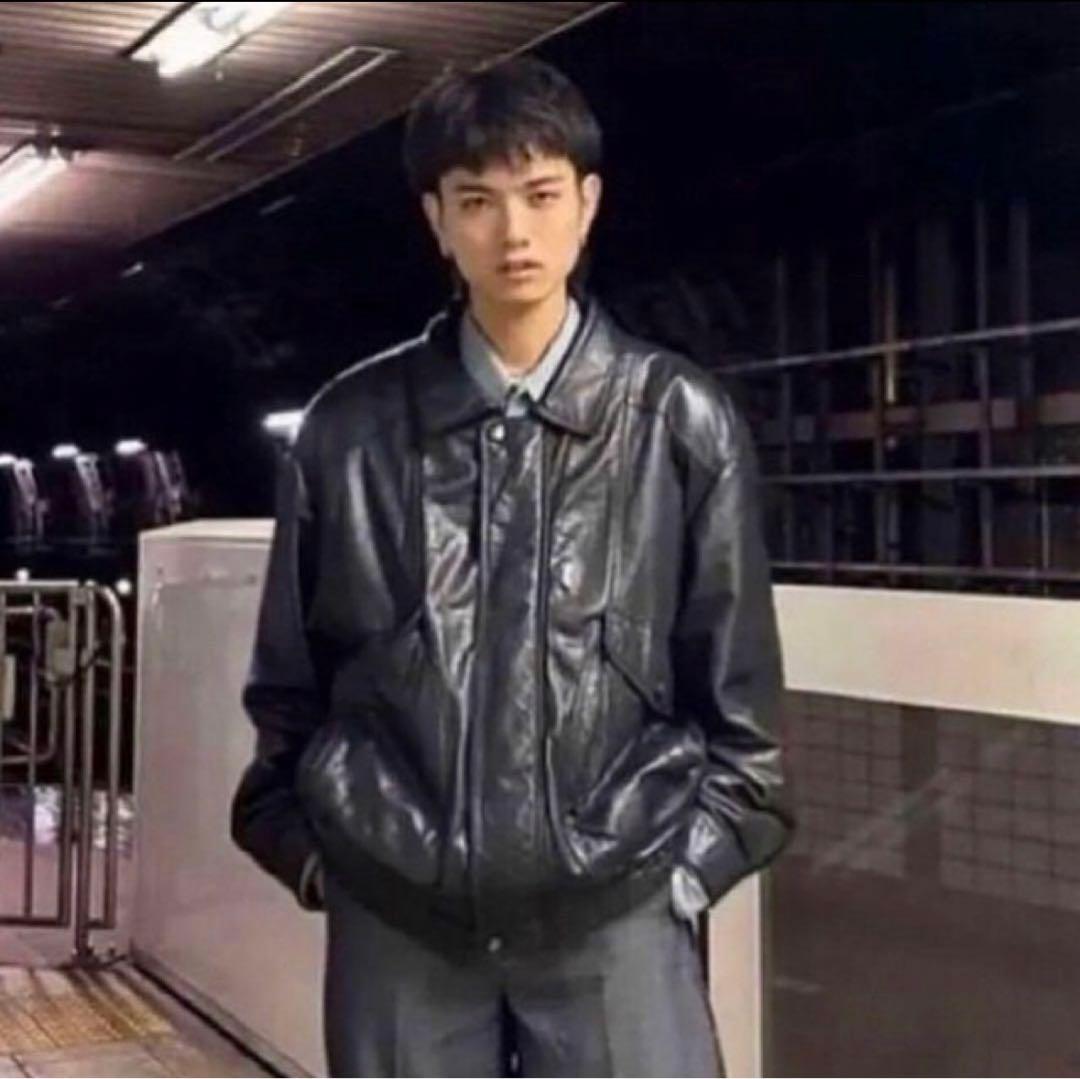 A2フライトレザージャケット 黒 ユーロヴィンテージ 古着 L 深水光太氏